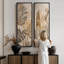 «Warm Neutral Tropical Leaves Botanical Diptych», ensemble de 2 reproductions d'art encadrées sur toile 60 po x 20 po x 2 pièces, 60 po x 30 po x 2 pièces-887172873-887447148