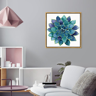 «Succulent Lovers», reproduction d'art sur toile bleue moderne pour plante d'intérieur