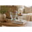 Glass Beaded Clear Decorative Jars with Wood Lids Set