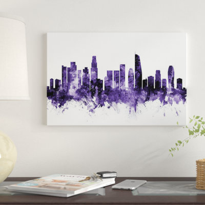 «Los Angeles, California Skyline II» par Michael Tompsett, impression sur toile tendue