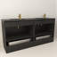 Ensemble de meuble-lavabo autoportant 70,8 po Monterey + double lavabo en acrylique noir renforcé-808941071