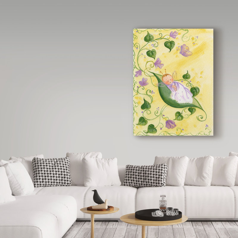 «Baby Pea», art sur toile, H 24 po x l 18 po x P 2 po