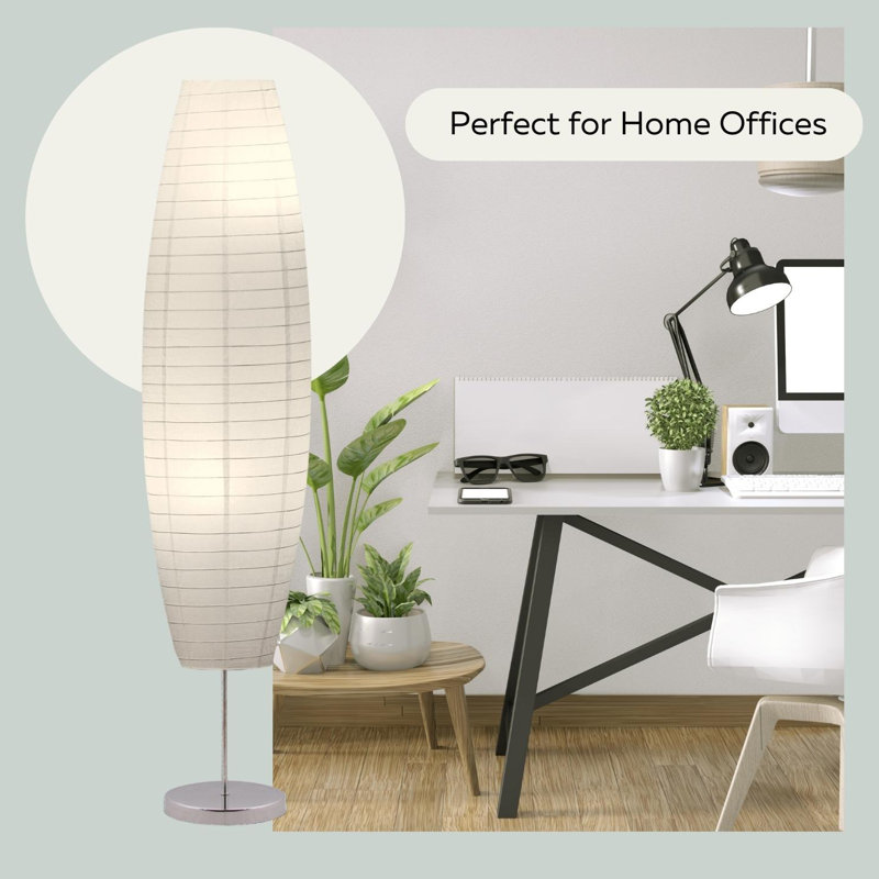 Ginerva 50" White Paper Floor Lamp