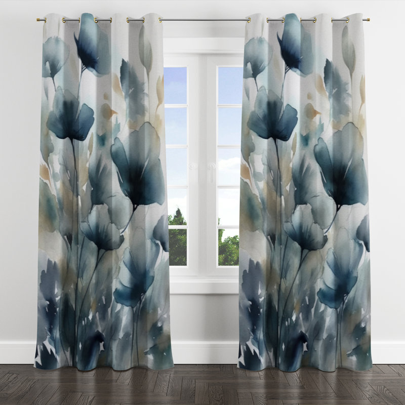 Analina - Traditional Blackout Grommet Curtain - 1 panel, 52" W x 90" L, Golden Grommets