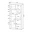 Bibliothèque géométrique avec sept (7) tablettes, étagère de rangement, meubles en bois massif, finition grise vieillie, 1 pièce-1252489206