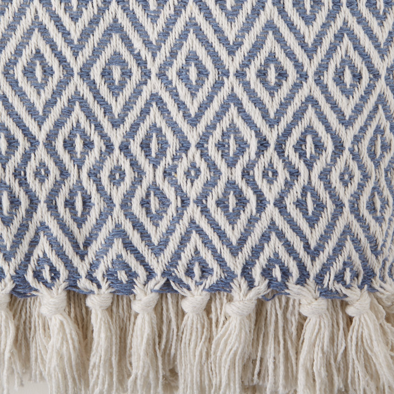  Jeté double en coton, Bleu foncé