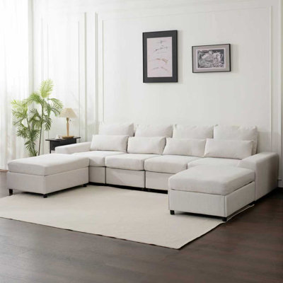 Méridienne modulaire de 145 po avec méridienne et coussins amovibles