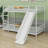 Metal Bunk Bed With Slide And Guardrails-529470369-529470371