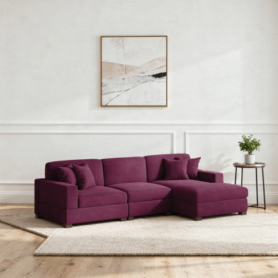 3 - Piece Upholstered Corduroy Modular Sectional Sofa