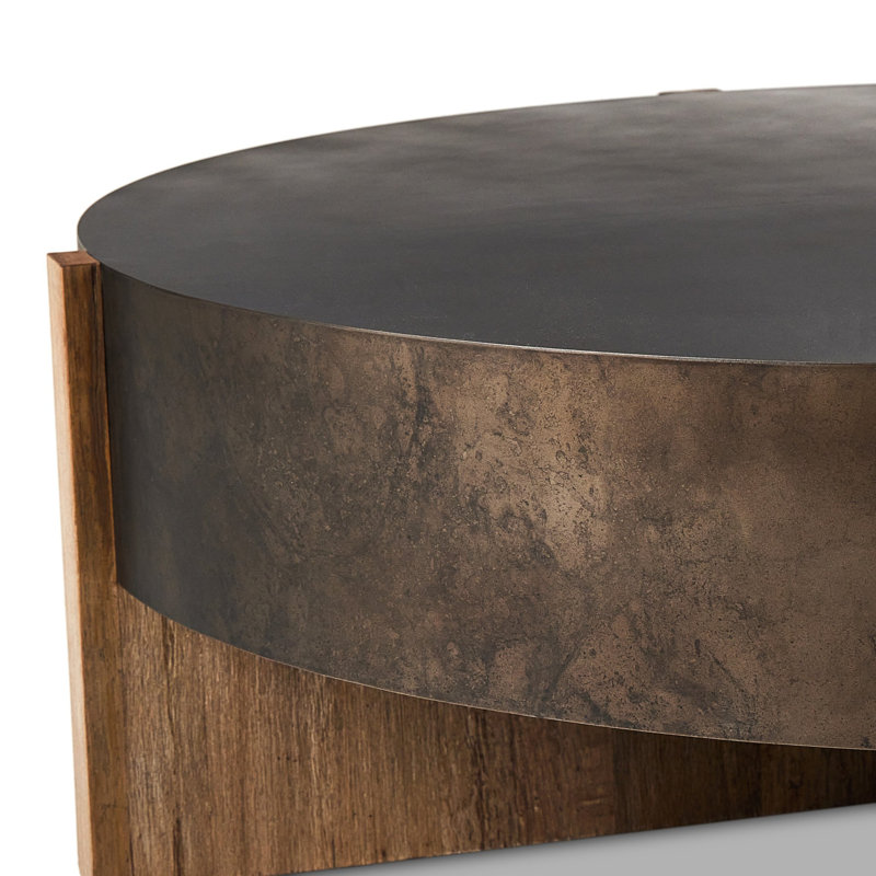 Bingham Coffee Table, 17.75"H x 55"W x 55"D, Distressed Iron