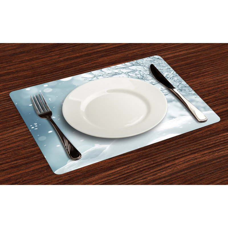 Ashyah Polyester No Pattern Rectangle Placemat