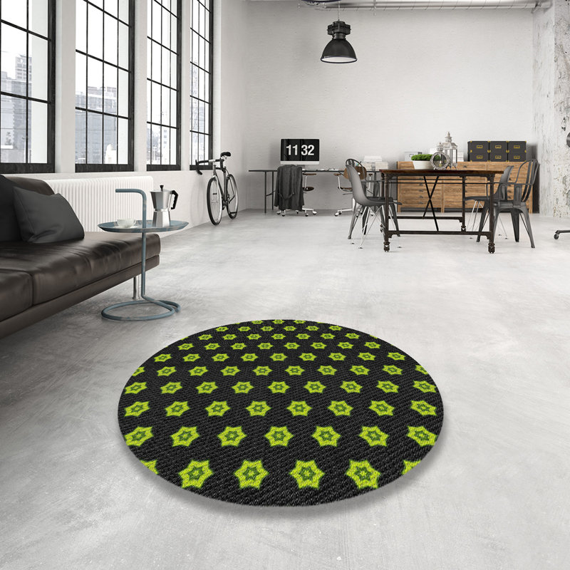 Tapis vert tissé à la machine, Rond 8 pi