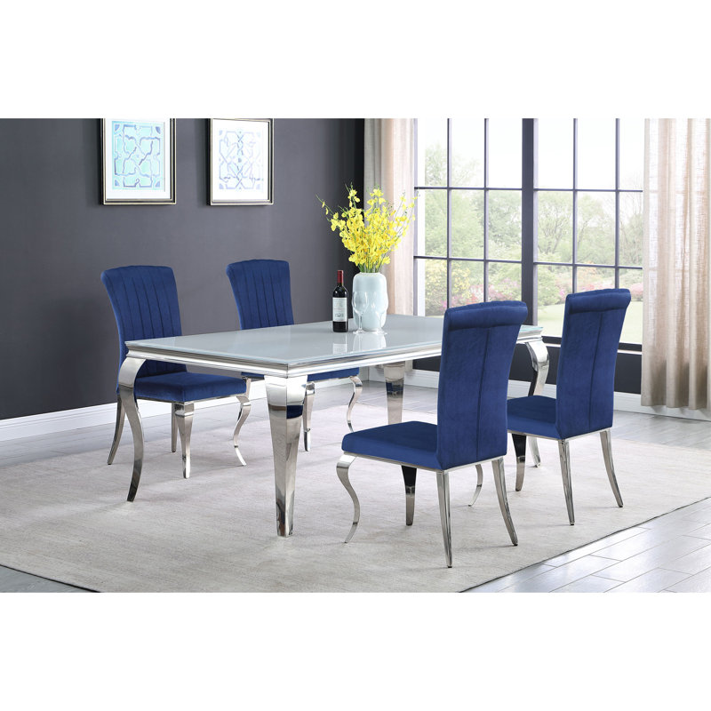 Ensemble de chaises d'appoint bleues (ensemble de 4), Bleu d'encre