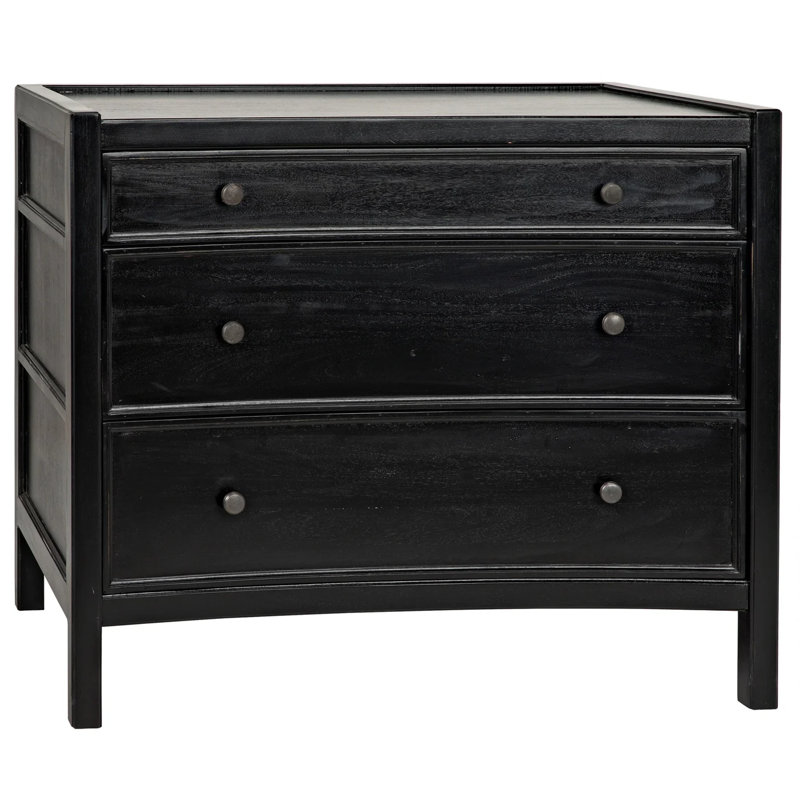 Hampton 36'' W Solid Wood Nightstand, Hand Rubbed Black