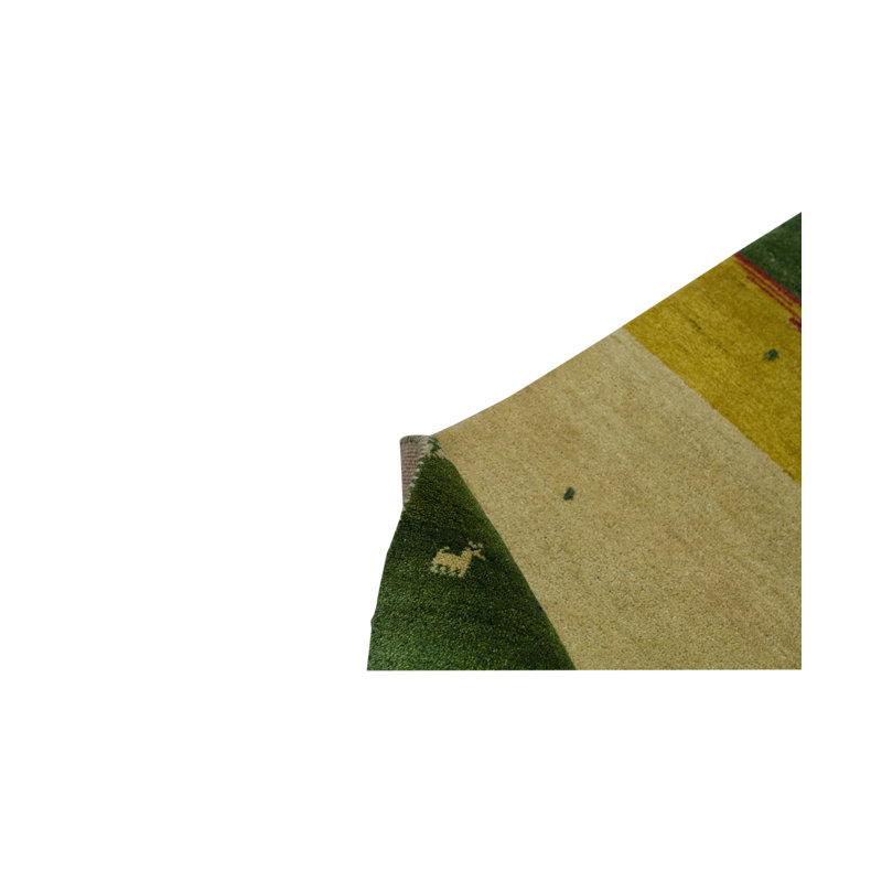 Tapis marocain en laine noué à la main en pin / vert forêt / vert