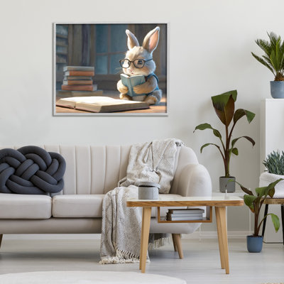 «Bookish Bunny at Desk», estampe numérique, conception de Kim Allen