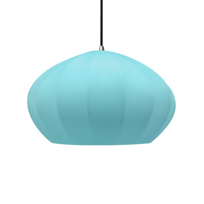 Radiance - Oval Fluted 1-Light Pendant - Reflecting Pool - Polished Chrome - Dedicated LED - Black Cord