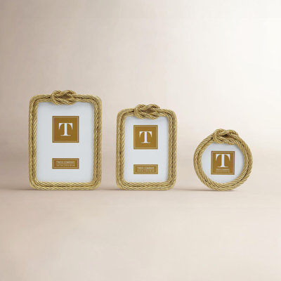 Golden Threads Set Of 3 Top Knot Rope Photo Frame