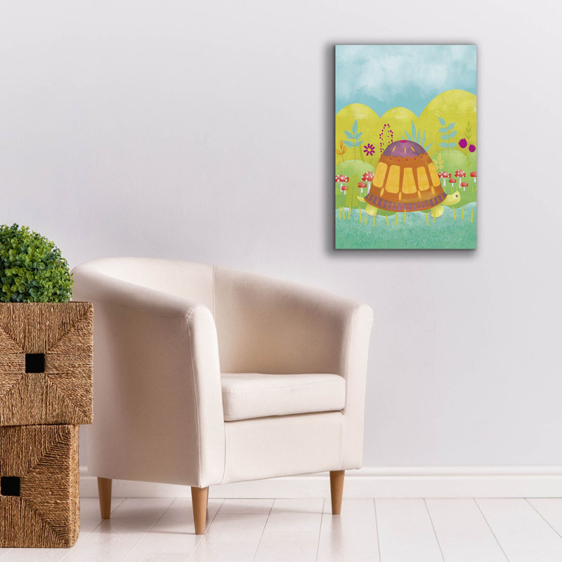  «Happy Turtle 1» par Chariklia Zarris, art mural sur toile, 18 po x 26 po, H 26 po x l 18 po
