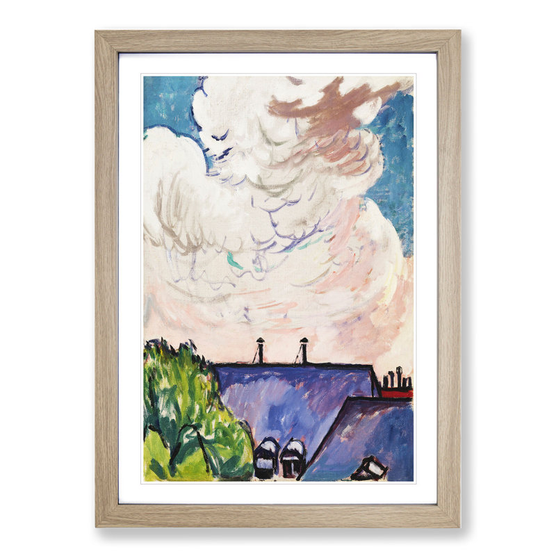 Clouds by Henry Lyman Sayen - Picture Frame Painting, Oak Framed, 65cm H x 48cm W x 2cm D