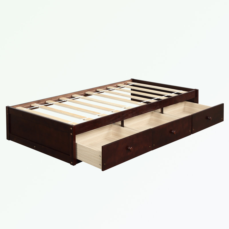 Kutsi 14.1" Solid Wood Platform Bed, Cherry