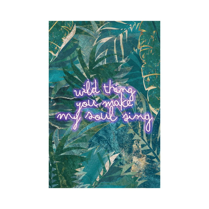 Neon Jungle Wild Thing I 1 Piece Wall Art on Canvas, 30.48 cm H x 45.72 cm W, Wrapped Canvas