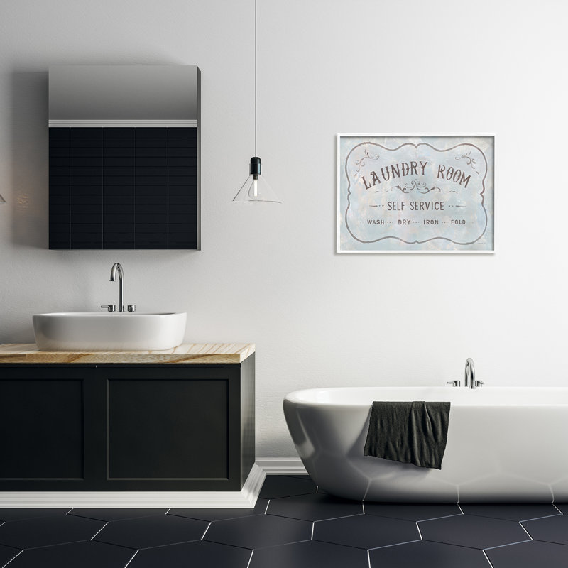 Art textuel sur toile tendue, Giclée encadrée blanc bord de mer, H 24 po x l 30 po