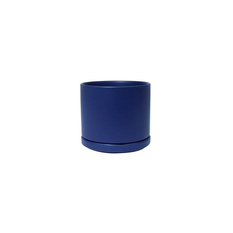 Pot de fleurs en céramique Cheryl, Bleu, H 11,5 po x l 12,5 po x P 12,5 po