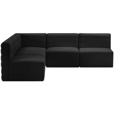 Enso Velvet L-Shaped Sectional Reversible