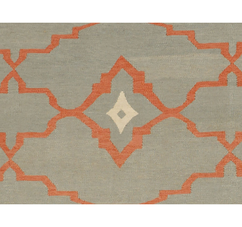 Geometric Area Rug in Gray/Orange