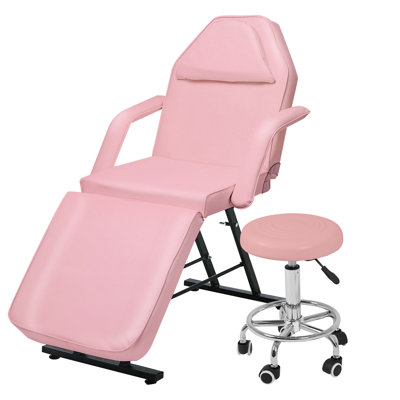 Adjustable Tattoo Reclining Full Body 2 Piece Chair Set, Beauty Spa Facial Salon Tattoo