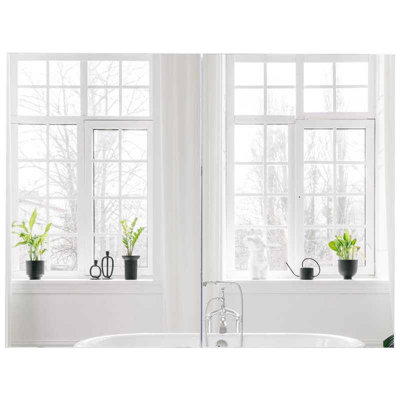 Miroir de salle de bain mural double HOMcom