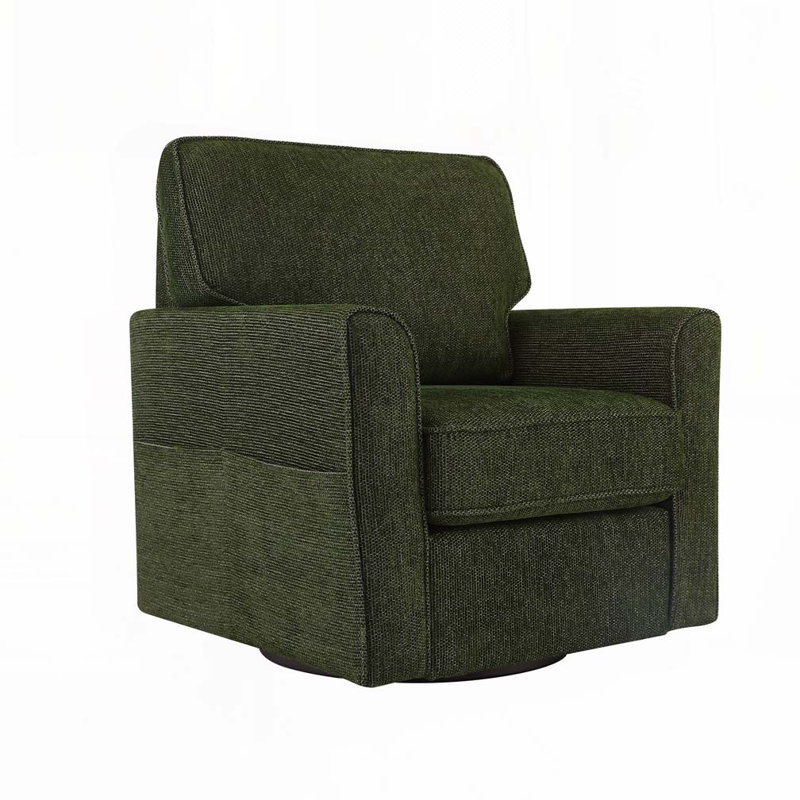 Upholstered Swivel Armchair, Green