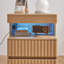 Table de chevet avec station de charge, 2 tiroirs et tablette ouverte, table d'appoint pour chambre à coucher