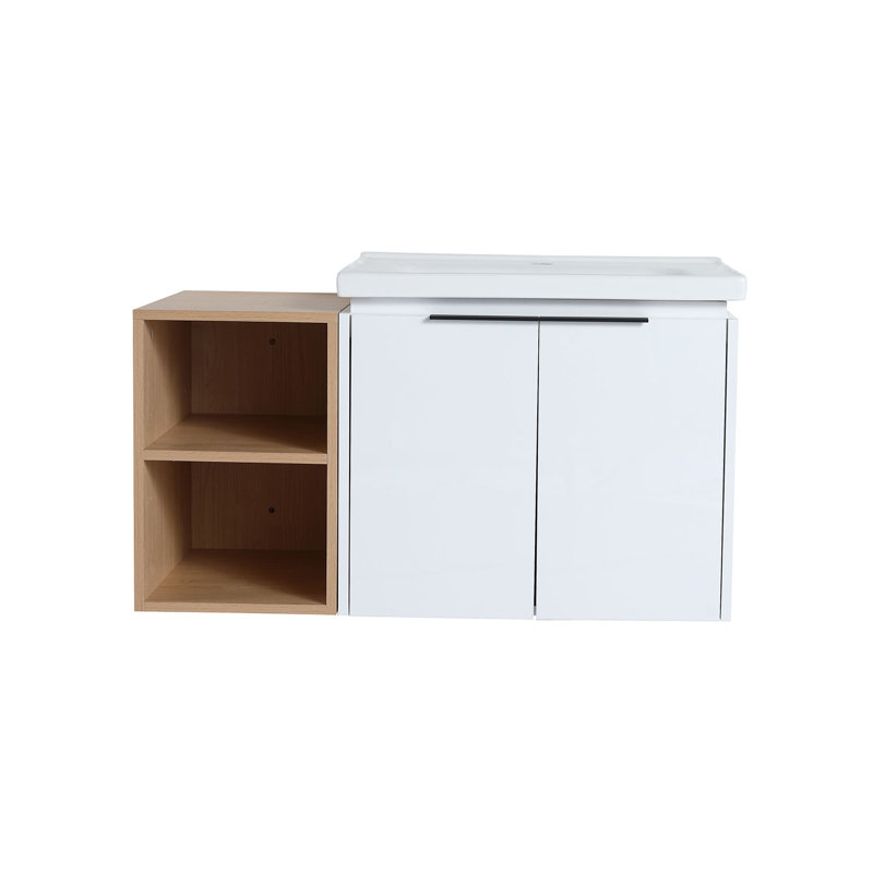 Meuble-lavabo simple 35,8 po avec dessus en céramique Niha