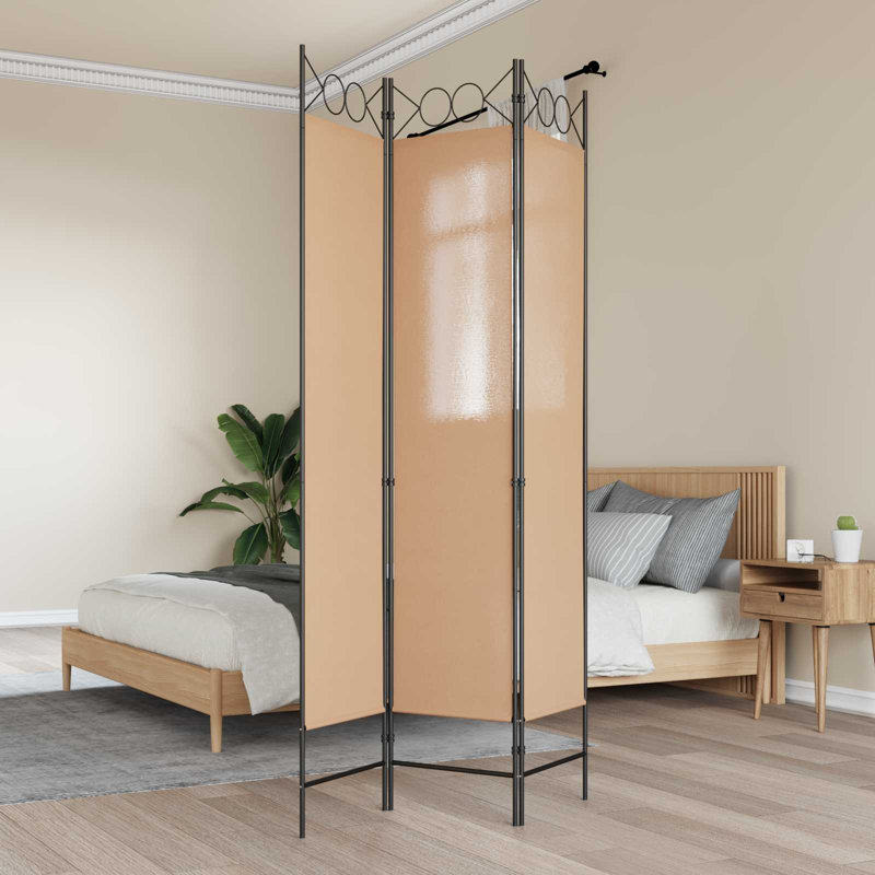 200 cm H 6 - Panel Iron Folding Room Divider, 3