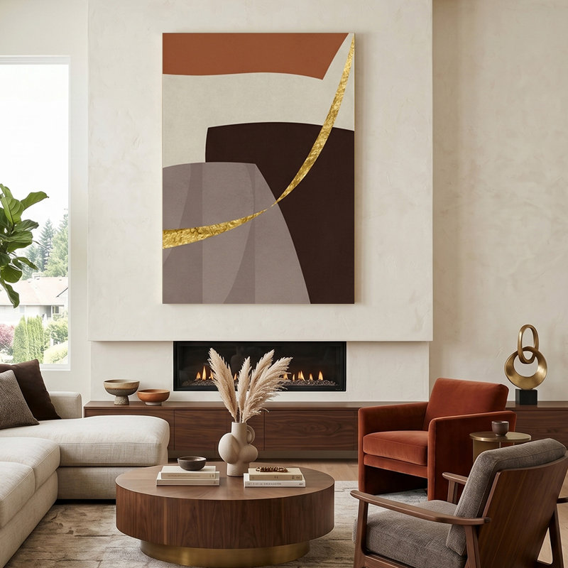 Art sur toile abstrait terre terre, 32" x 48"