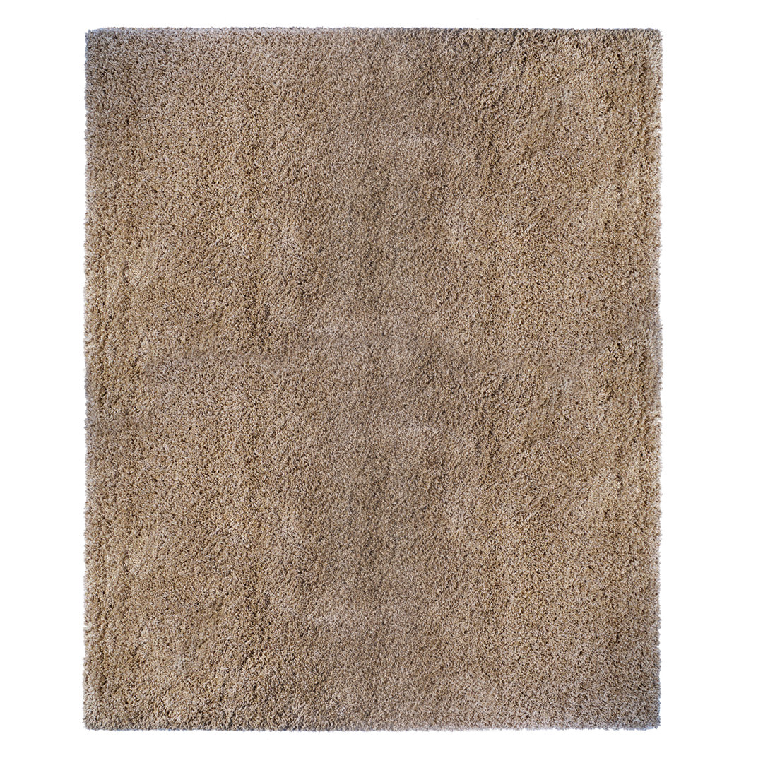 Mosman Shag Modern Solid Color Oatmeal Tan Polypropylene Thick Plush Shag Indoor Area Rug Latitude Run® Rug 