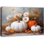 Art d'automne citrouilles, images de fleurs de récolte, impression sur toile encadrée-126032542-126032546