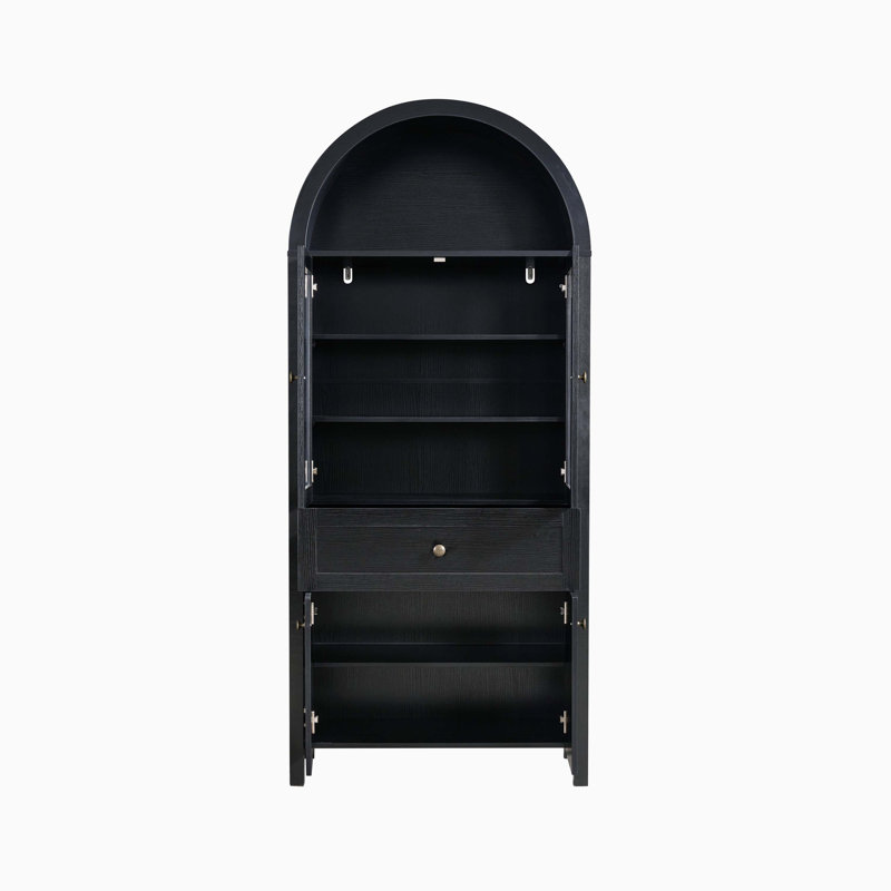 Armoire en forme de dôme avec savoir-faire antique et grand espace de rangement, Black