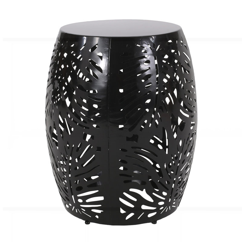 Outdoor Metal End Table, Black