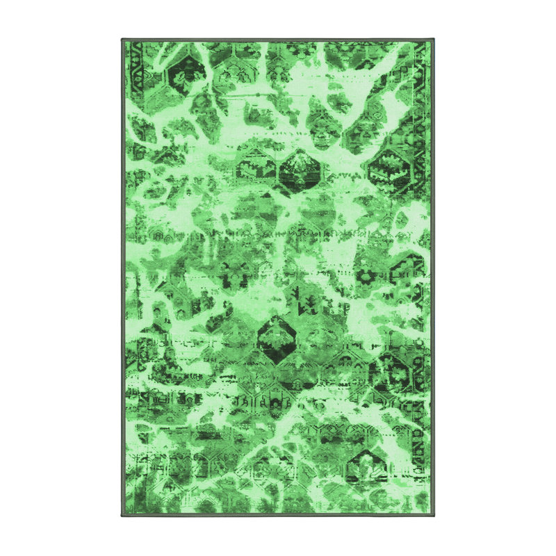 Elaan Washable Abstract Indoor Rug, Rectangle 2' x 4'