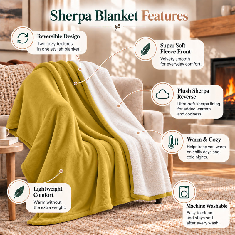 Imperial Homeware London Standard Blanket, King, Yellow