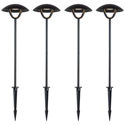 1-Light Matte Black Led Path Light With Ground Stake