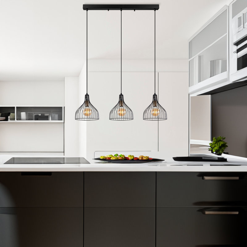 Luminaire suspendu en forme de dôme à 3 lumières pour îlot de cuisine