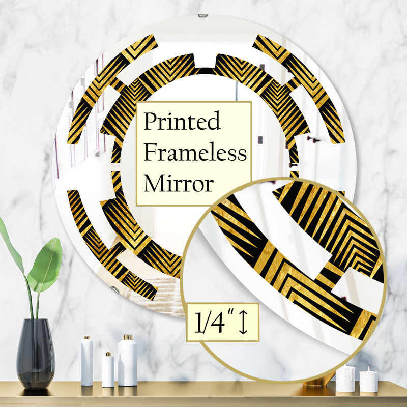 Art Deco Seal - Miroir mural moderne, 31,5 po x 31,5 po
