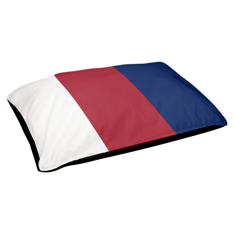 Coussin pour chien hockey Minnesota, Moyen (H 14 po x l 40 po x P 30 po), Blanc / Rouge / Bleu