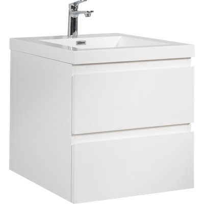 Roudolph 23.6 " W 1 Single Vanity Bathroom Vanity With Solid Surface Top