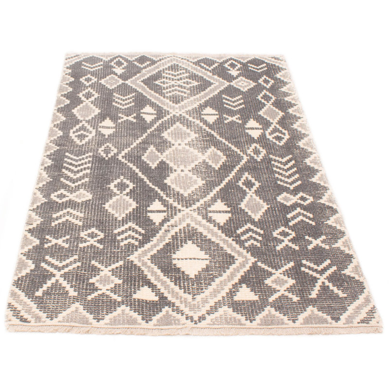 Tapis unique en laine gris foncé nouvel âge 5 pi 0 po x 8 pi 1 po Grogan