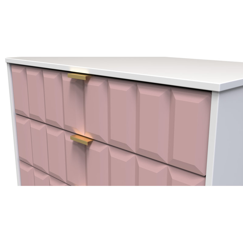 Allem 77 cm W Chest of 4 Drawers, Kobe Pink/White